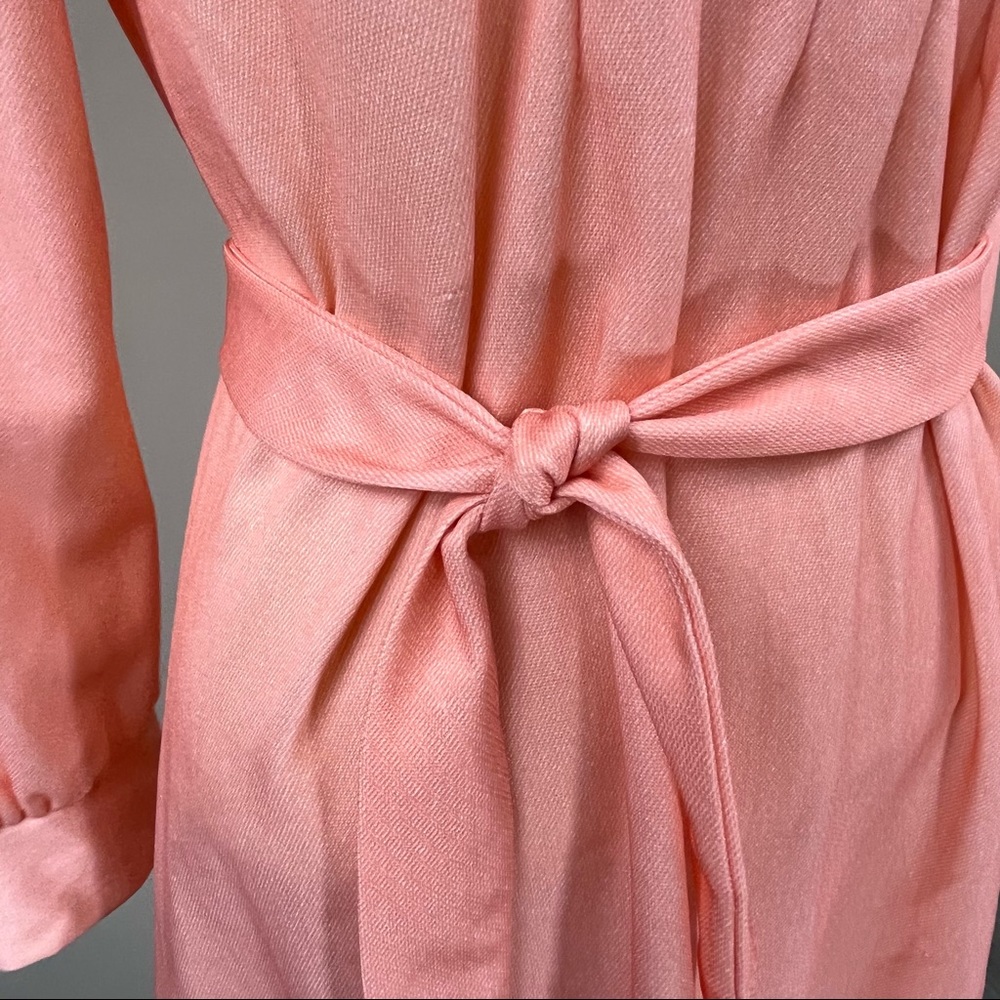 Vintage | Long Sleeved Pink Peach Dress - Picture 4 of 6